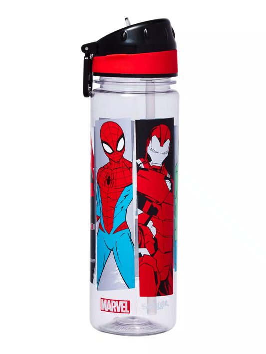 Smiggle Marvel Flutter Drink Up Plastic Drink Bottle 650Ml