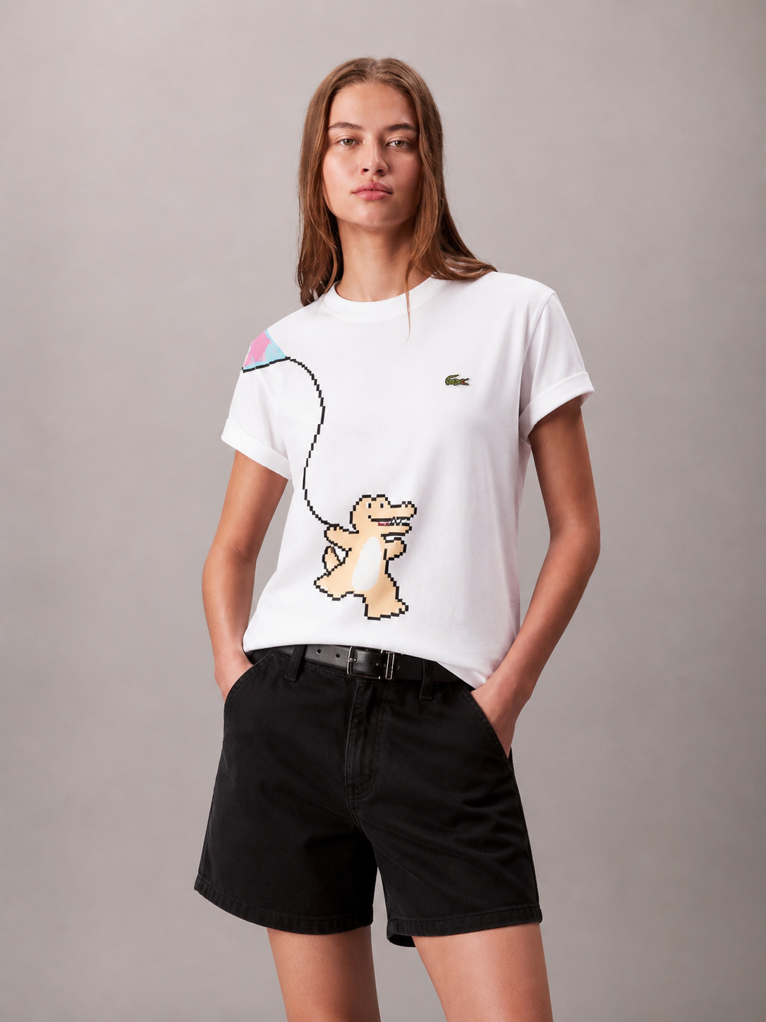 LACOTSE TSHIRT  SLIM FIT UNISEX LEGO WHITE