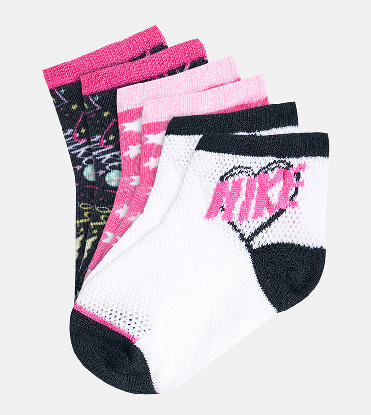 Nike Pack Of 3 Patterned Ankle Socks