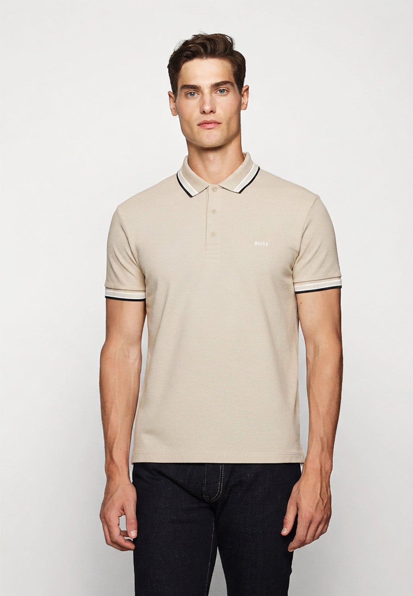 BOSS PADDY POLO SHIRT IN COTTON PIQUÉ WITH LOGO UNDERCOLLAR