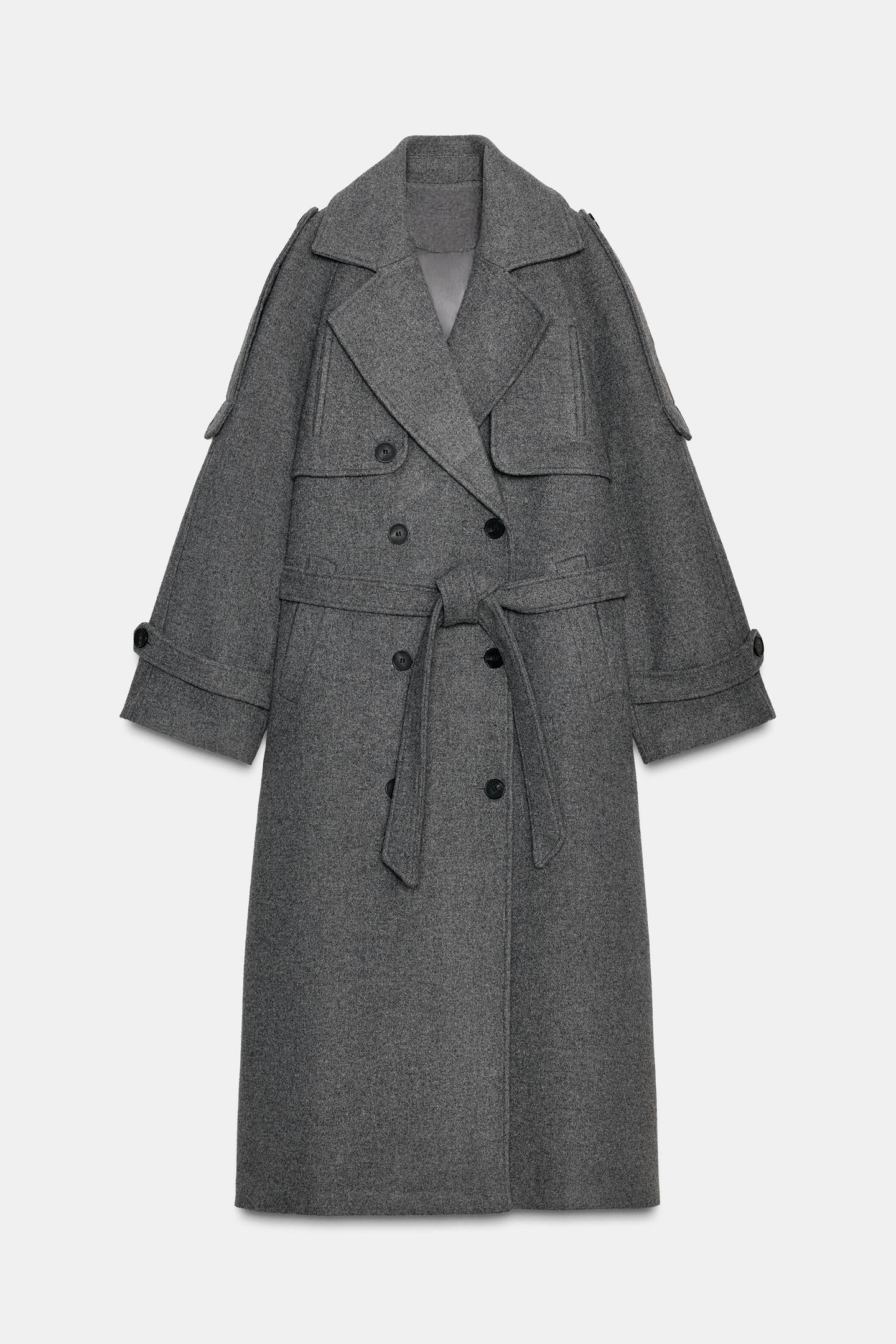 ZARA WOMEN TRENCH WOOL COAT  oversized
