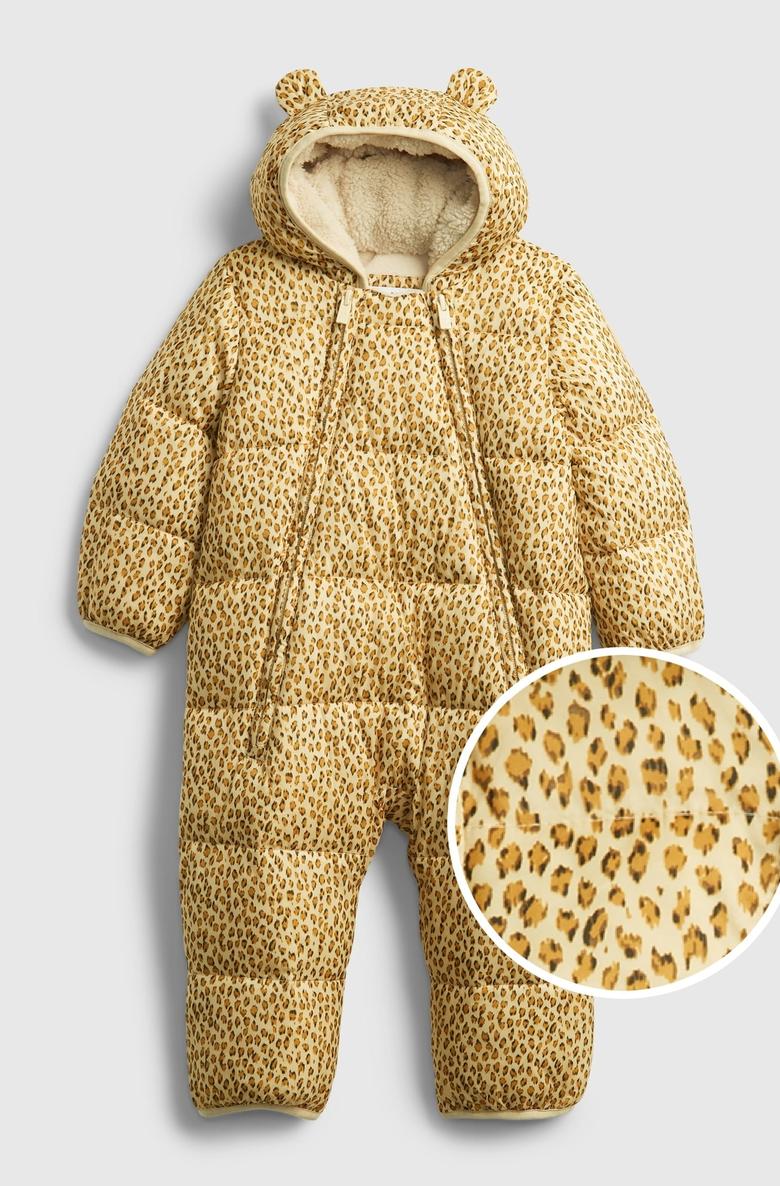Gap Baby ColdControl Max Puffer One Piece  leopard print snowsuit