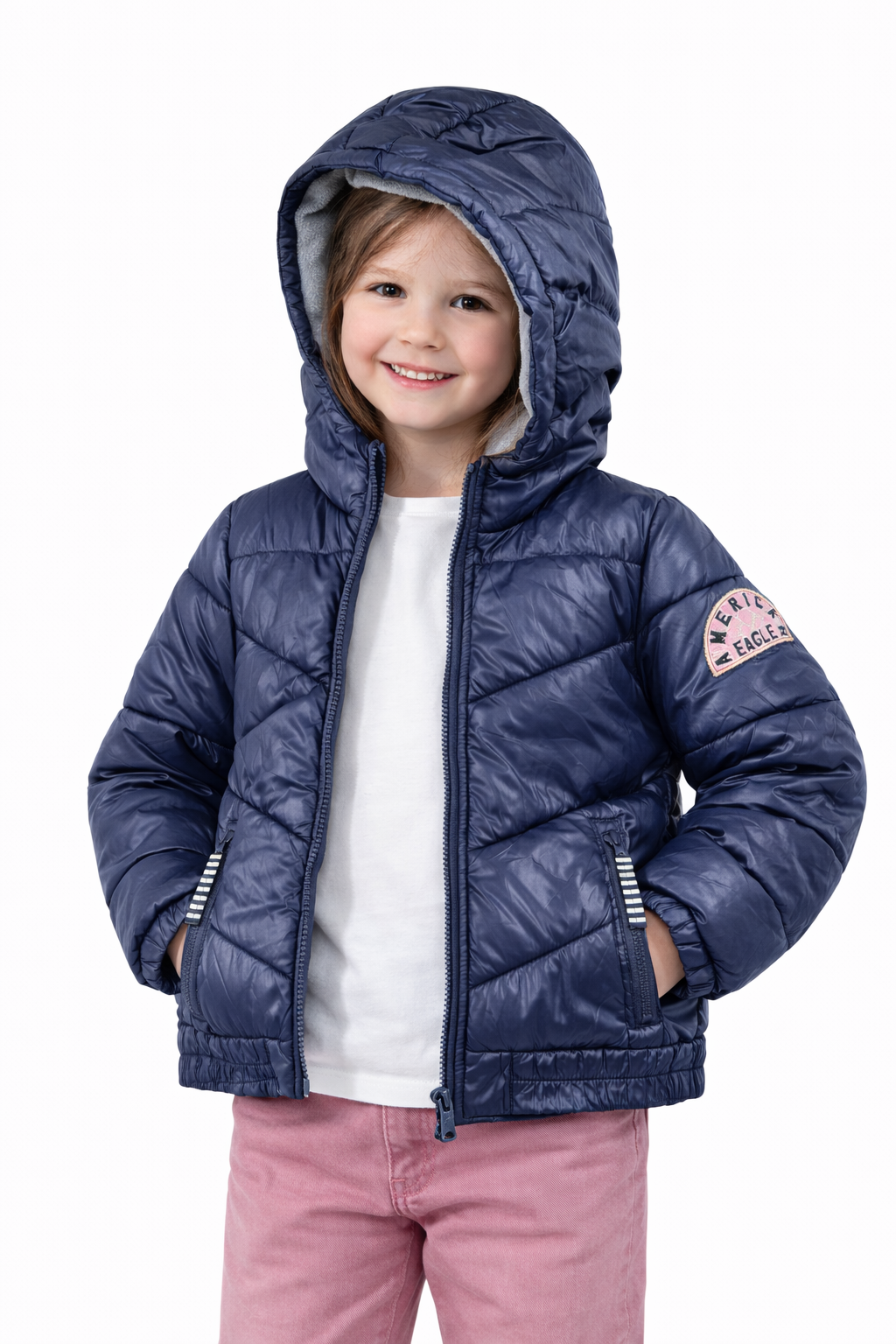 American Eagle girls puffer down jacket  blue
