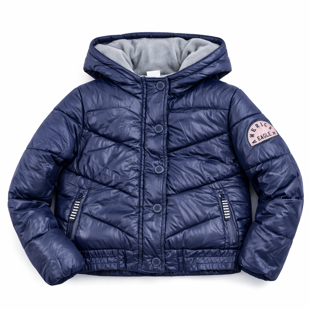 American Eagle girls puffer down jacket  blue