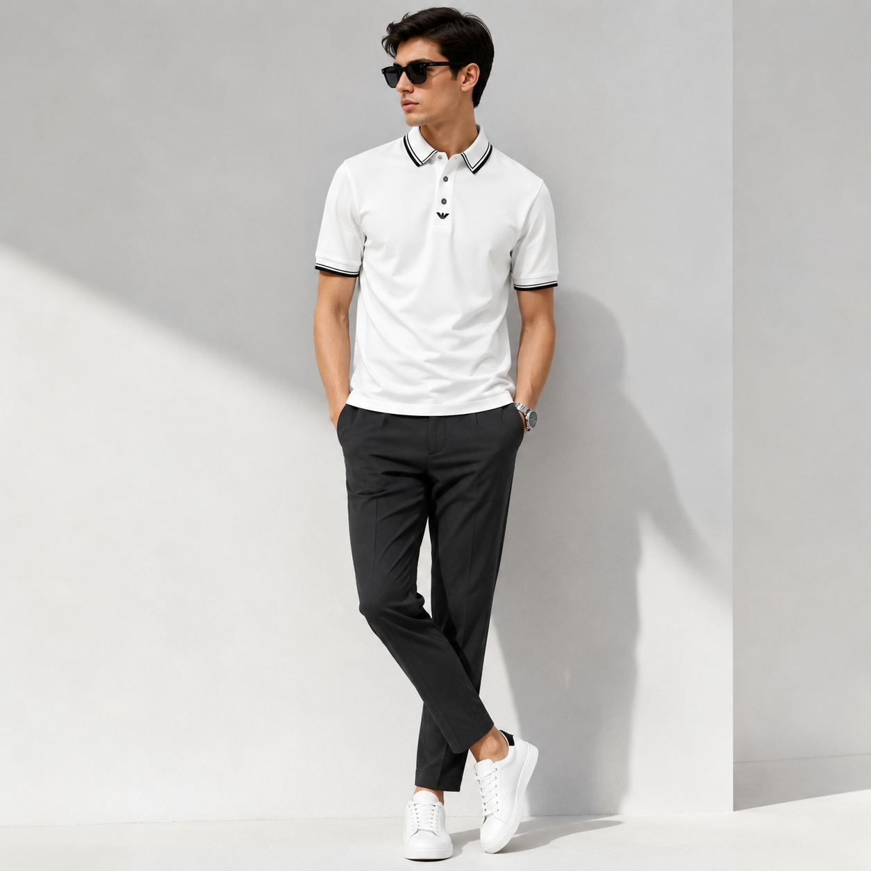 Emporio Armani Polo cotton T-shirt  SLIM FIT White