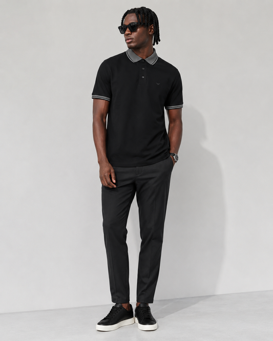 Emporio Armani Polo Slim Fit Cotton T-Shirt Black