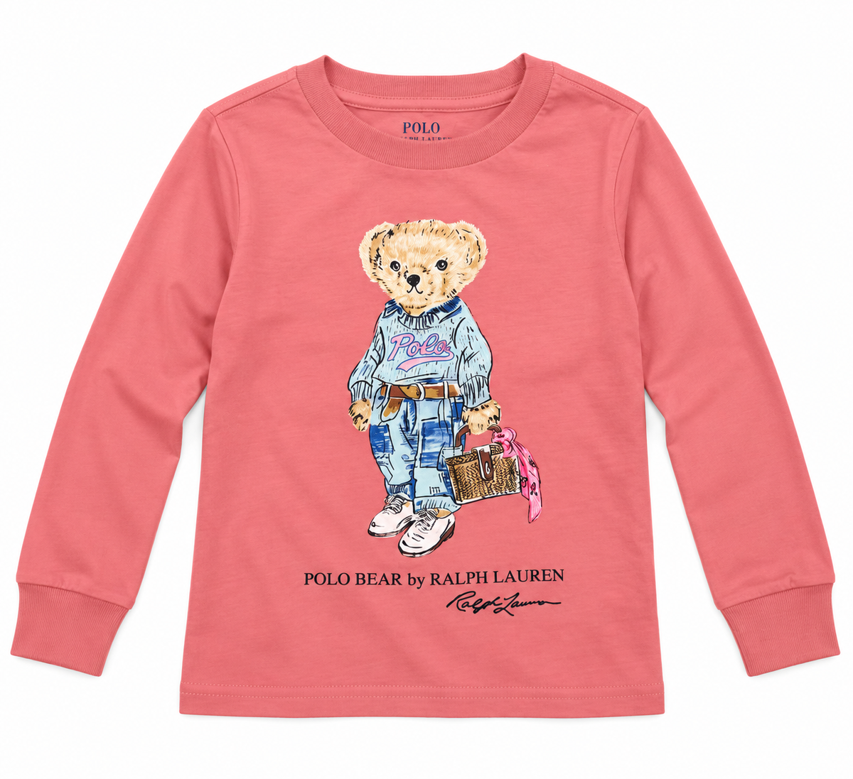 Ralph Lauren Polo Bear Graphic Long-Sleeve T-Shirt – Coral Pink unisex