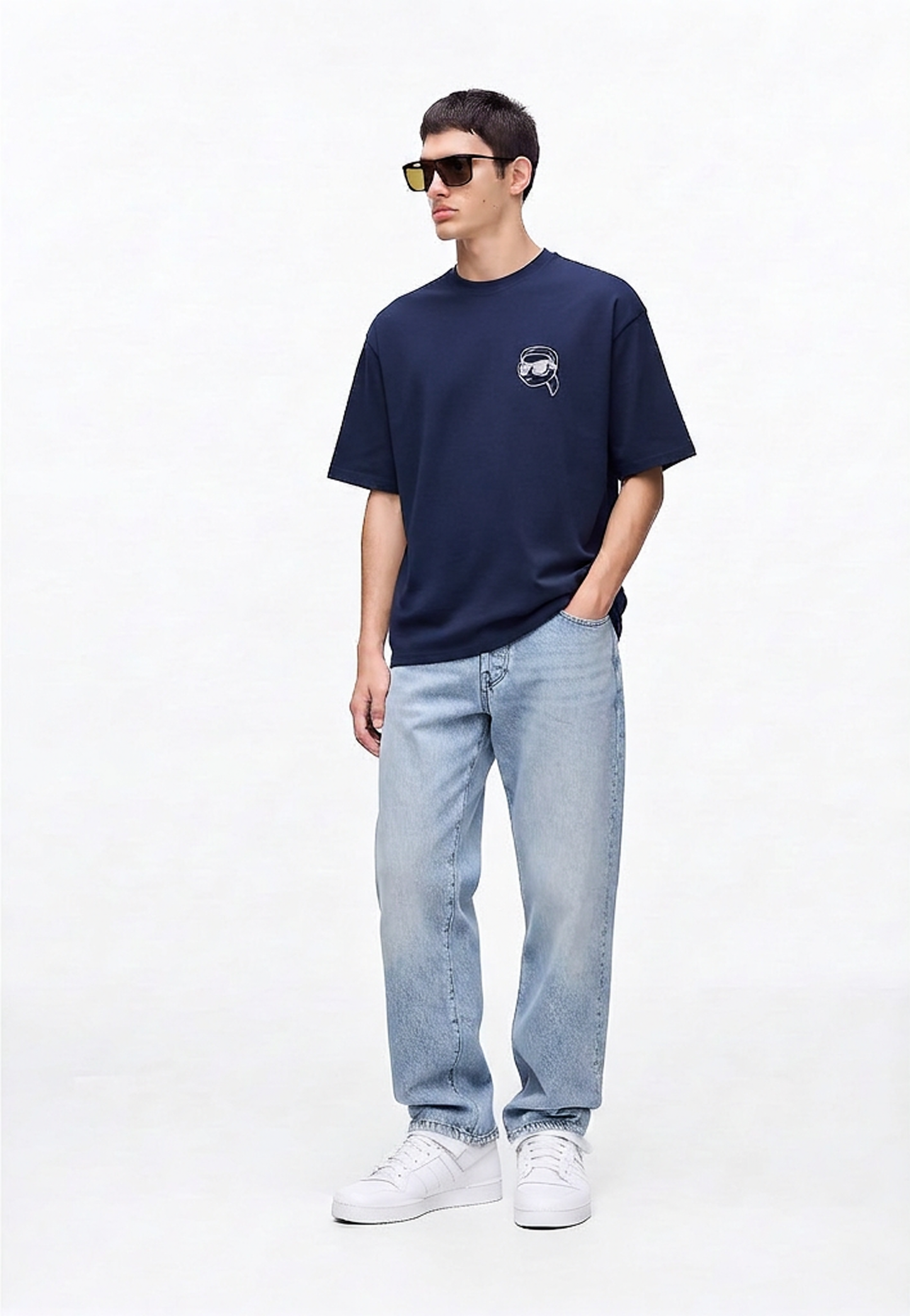Karl Lagerfeld ikonk oversized navy tshirt