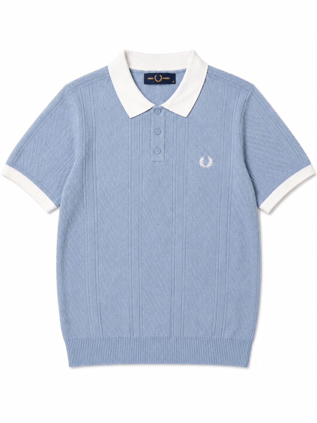 Fred Perry knitted polo shirt  baby blue