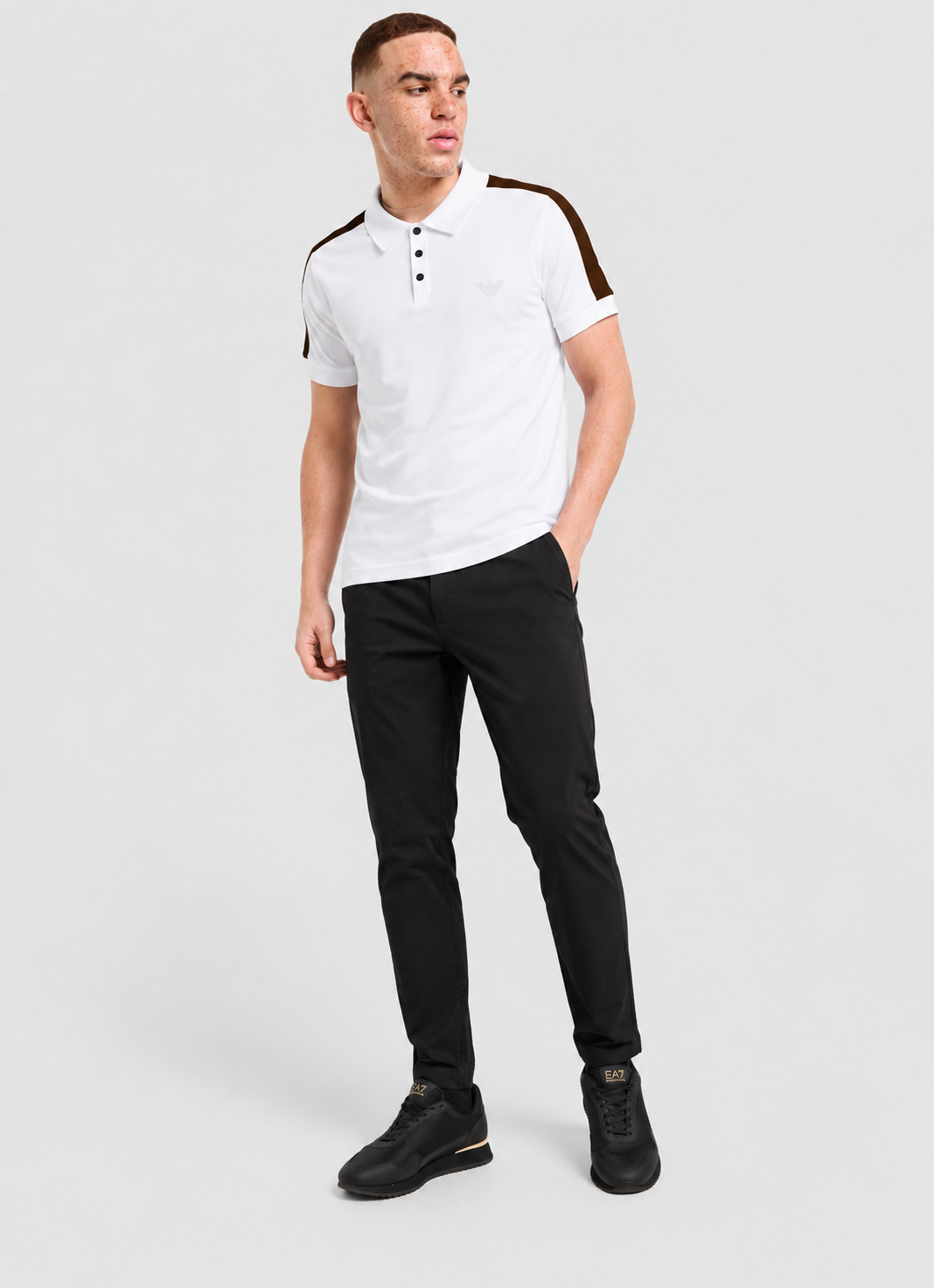 Emporio Armani strap-detail polo shirt
