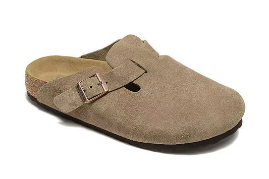 Birkenstock Boston clogs in Taupe Suede unisex