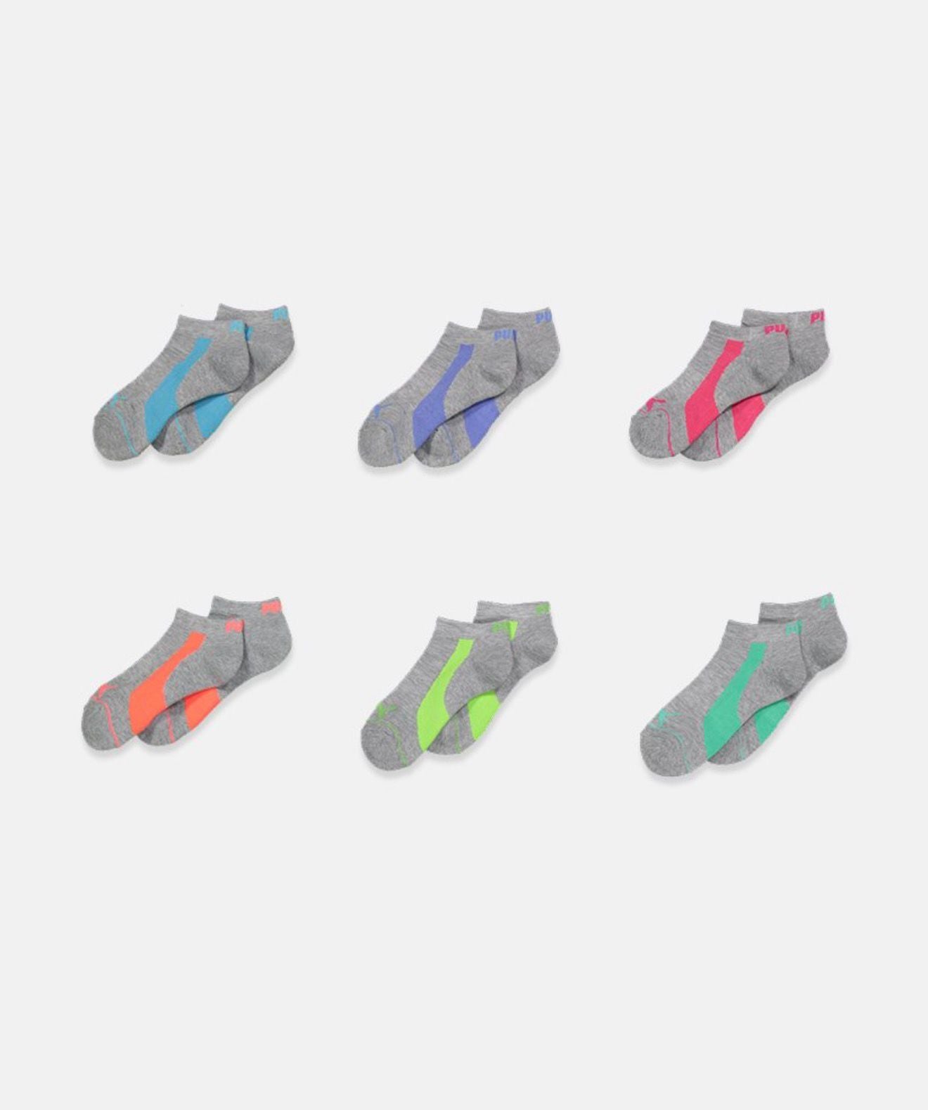 Puma girls 6 pairs low cut