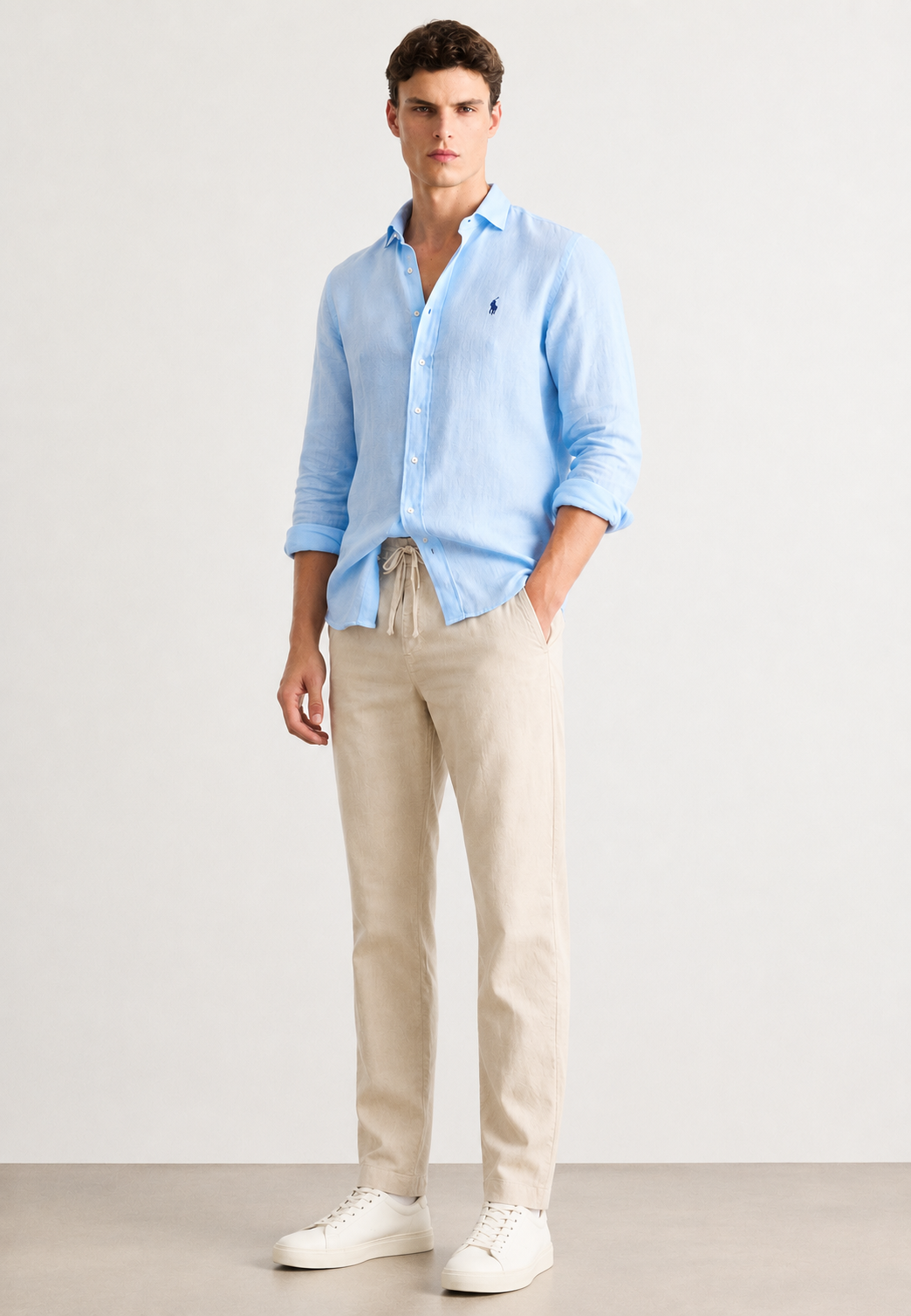 Ralph Lauren straight fit linen cotton trouser