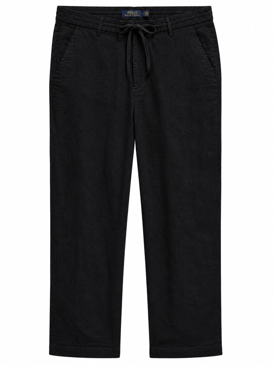 Ralph Lauren straight fit linen cotton trouser black