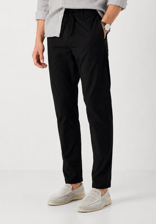 Ralph Lauren straight fit linen cotton trouser black