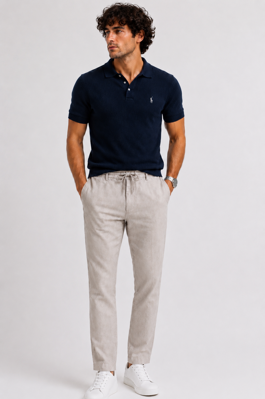 Ralph Lauren straight fit linen cotton trouser Light  Greige