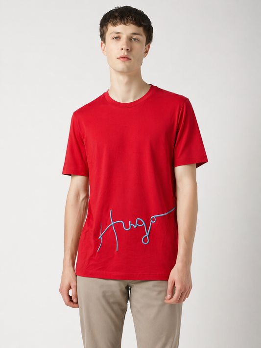 HUGO HAND WRITN LOGO TSHIRT  RED