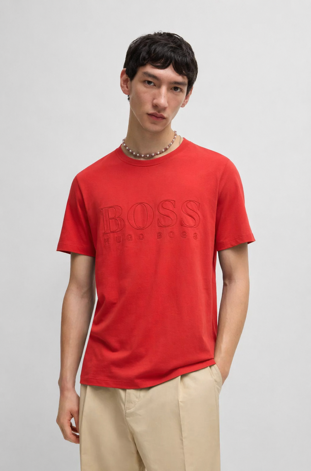 BOSS RBR BG LOGO ELCTRC RED TSHIRT