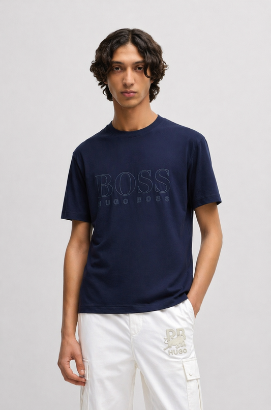 BOSS RBR BG LOGO NAVY TSHIRT