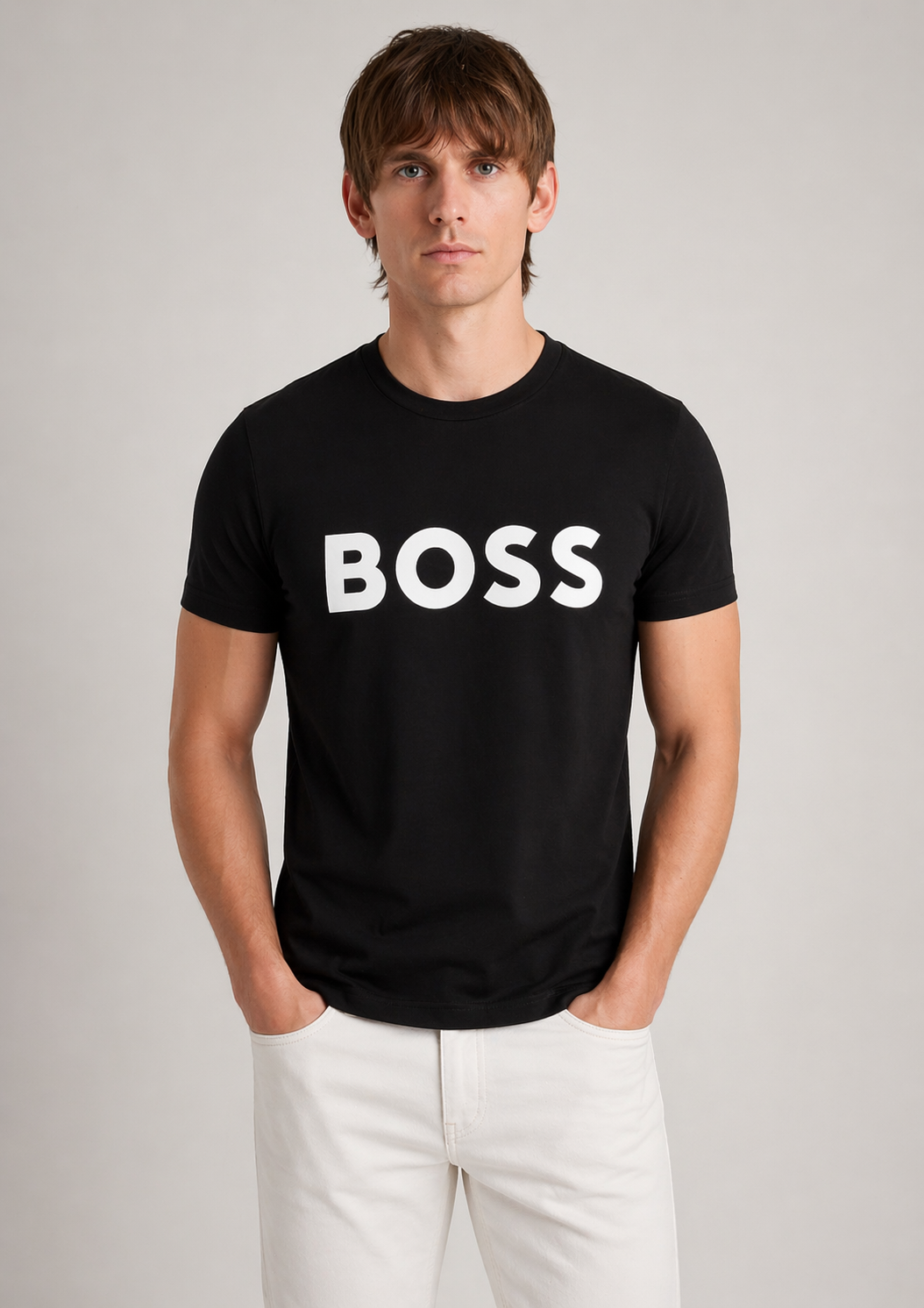 BOSS PRNTD BG LOGO BLK TSHIRT