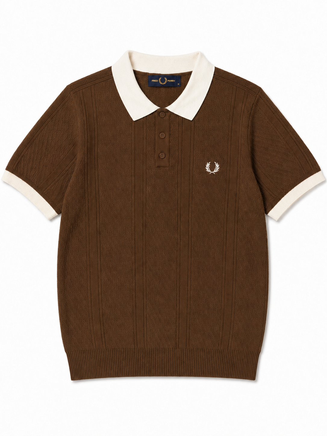 Fred Perry knitted polo shirt Brown