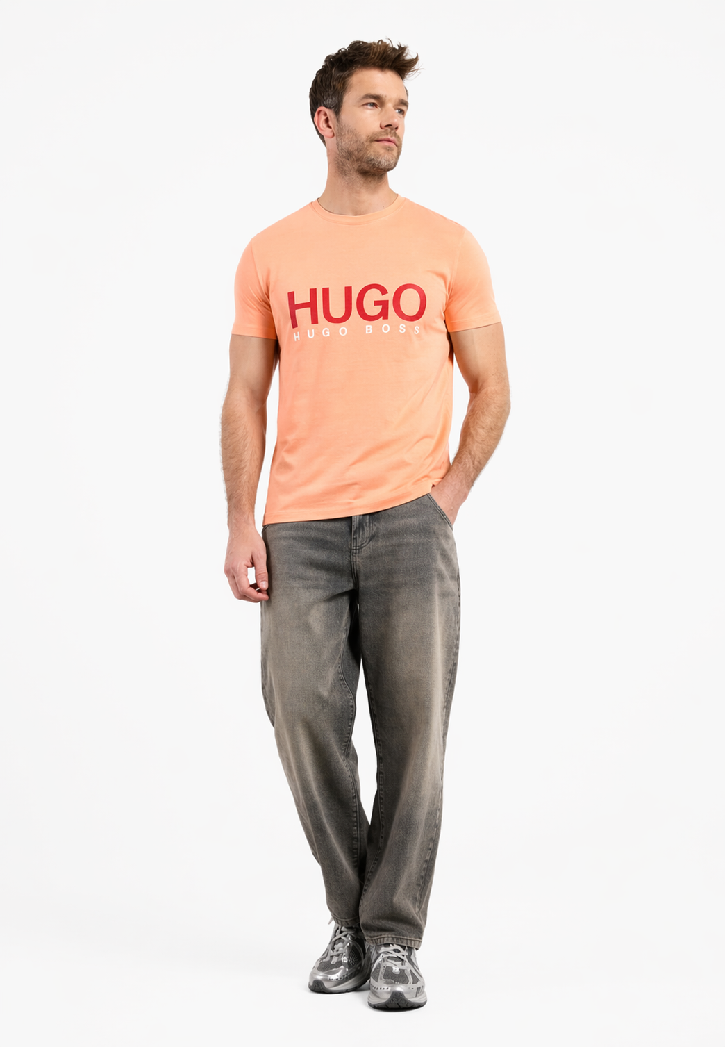 HUGO TSHIRT RD BG LOGO SLMN
