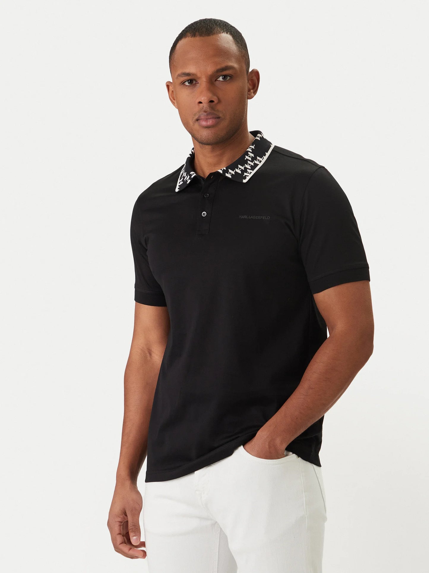 Karl Lagerfeld black polo tshirt
