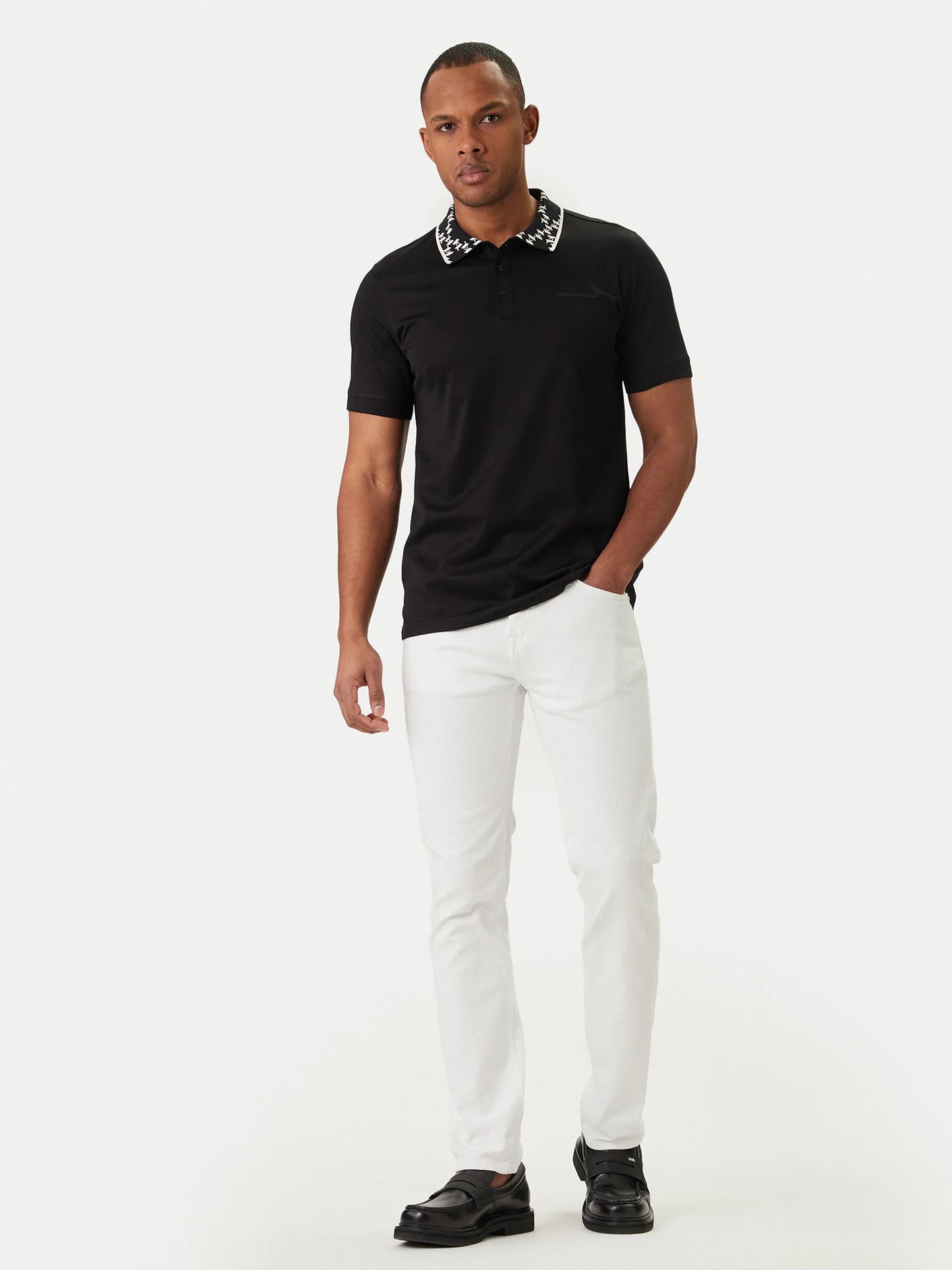 Karl Lagerfeld black polo tshirt