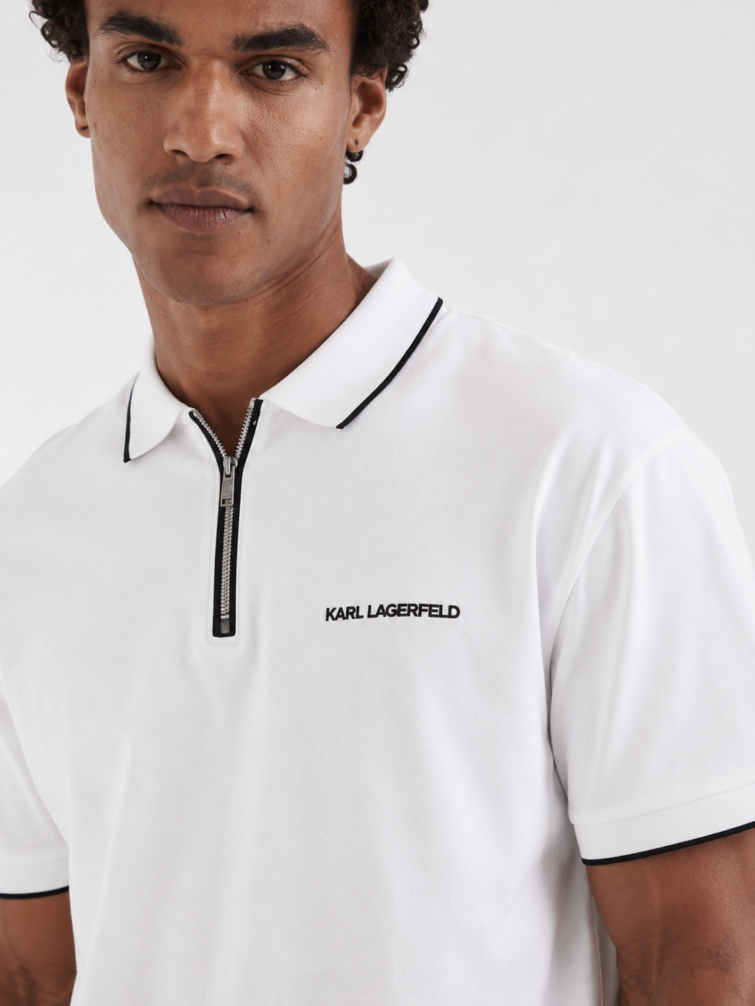 Karl Lagerfeld white polo shirt
