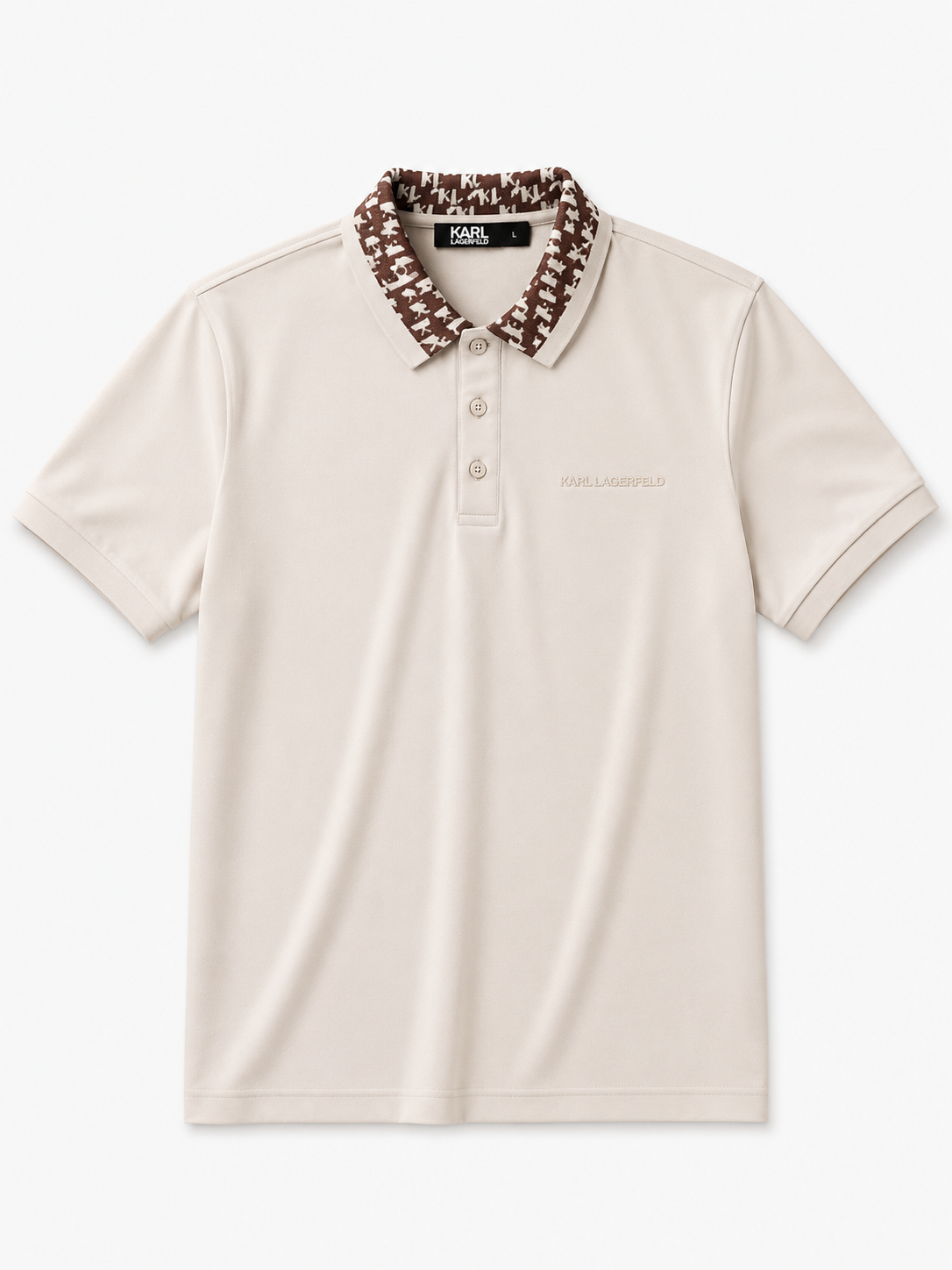 Karl Lagerfeld beige polo tshirt