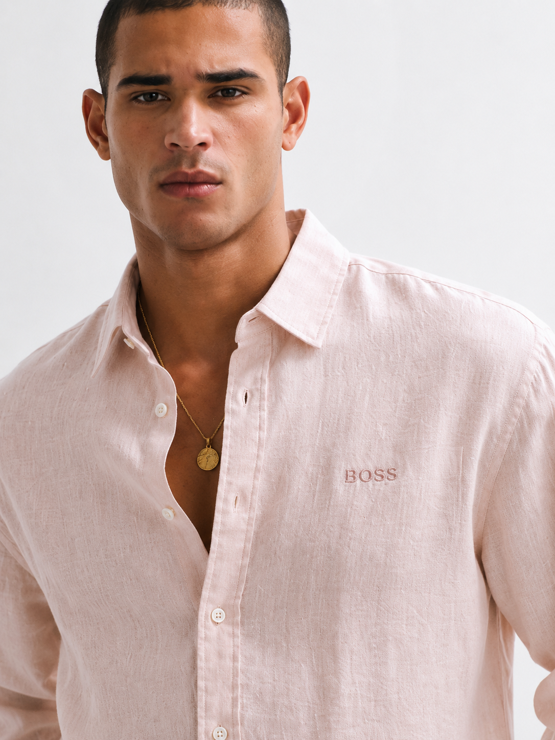 BOSS rose Relegant  Slim Fit 100% Linen Shirt