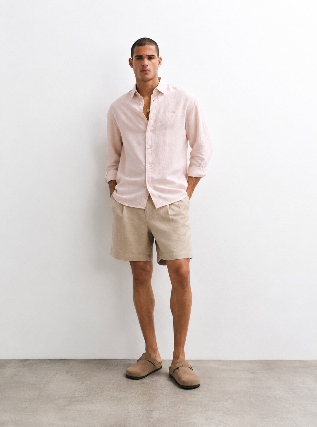 BOSS rose Relegant  Slim Fit 100% Linen Shirt