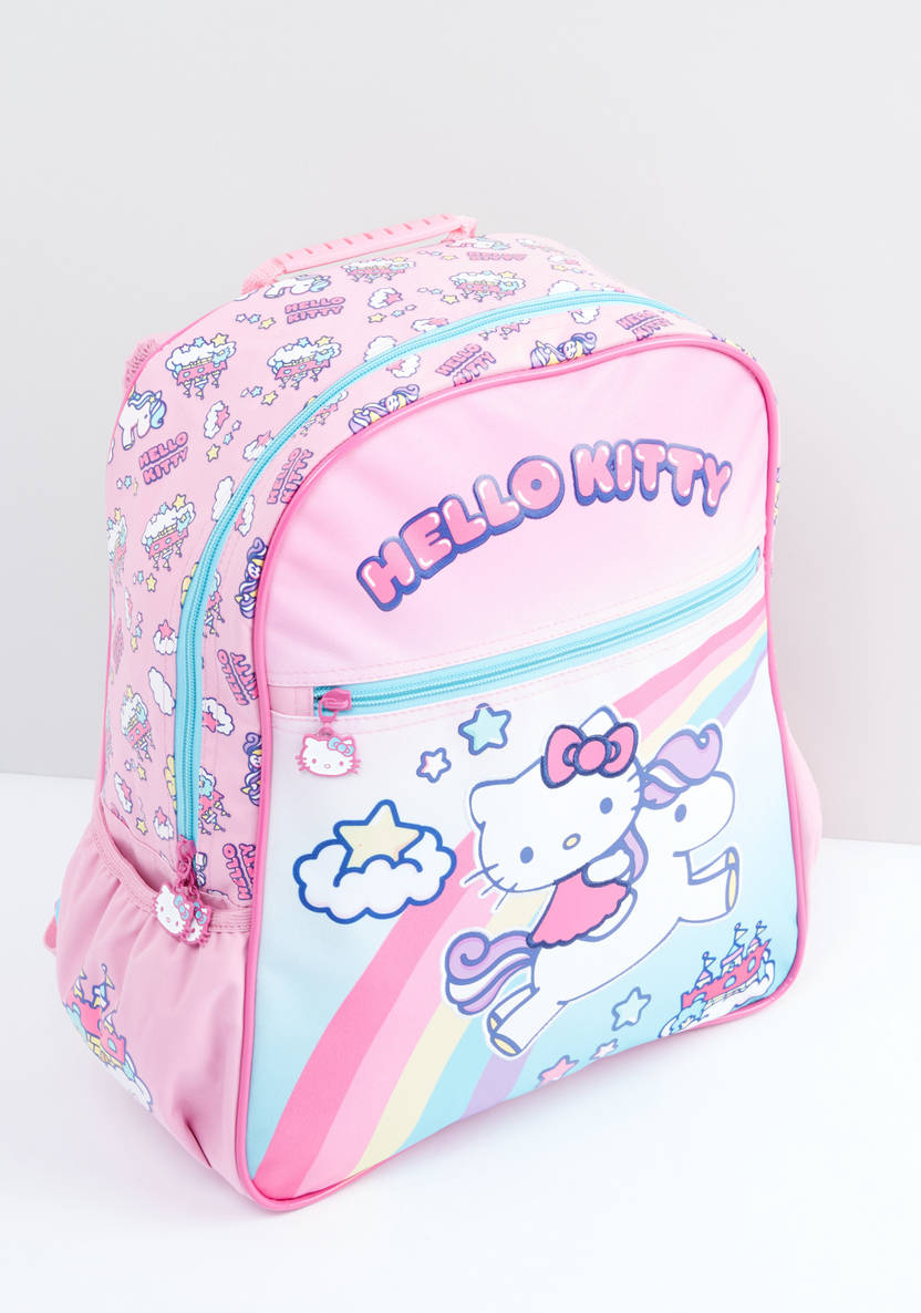 Hello Kitty Printed Backpack with Zip Closure and Adjustable Straps 15 inch